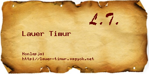 Lauer Timur névjegykártya